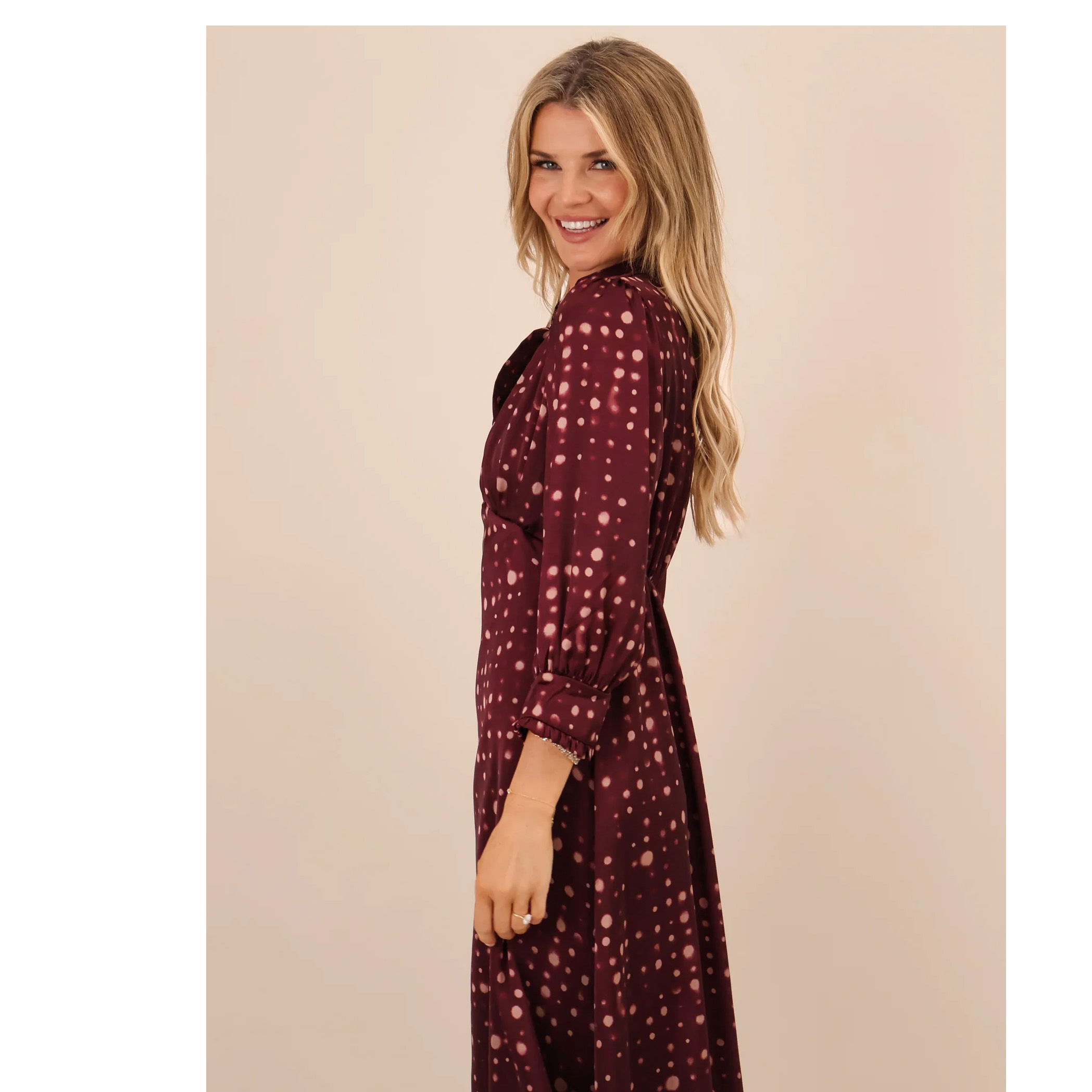 Kate & Pippa Burgundy Kimber Dress - Image 4