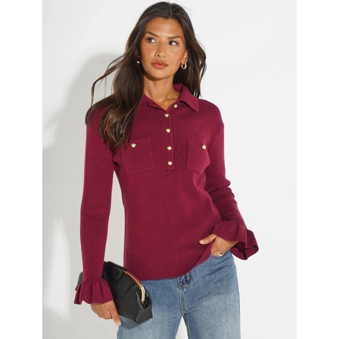 Kate & Pippa Burgundy Knit