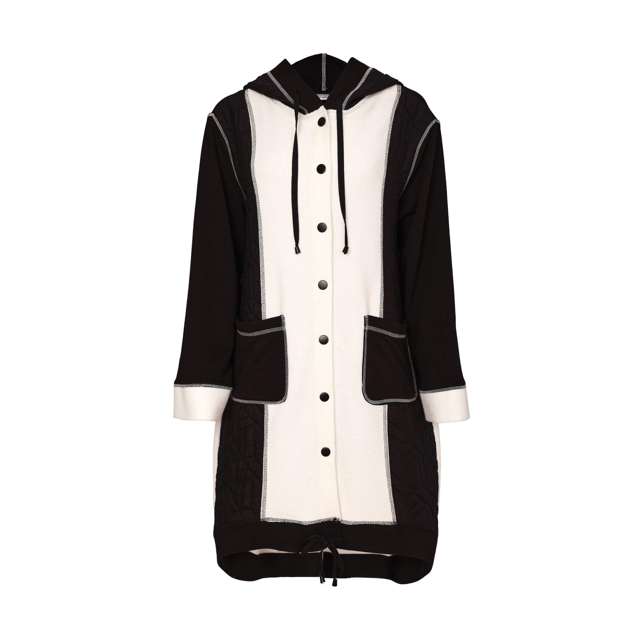 Two Tone Hooded Coat - Image 5