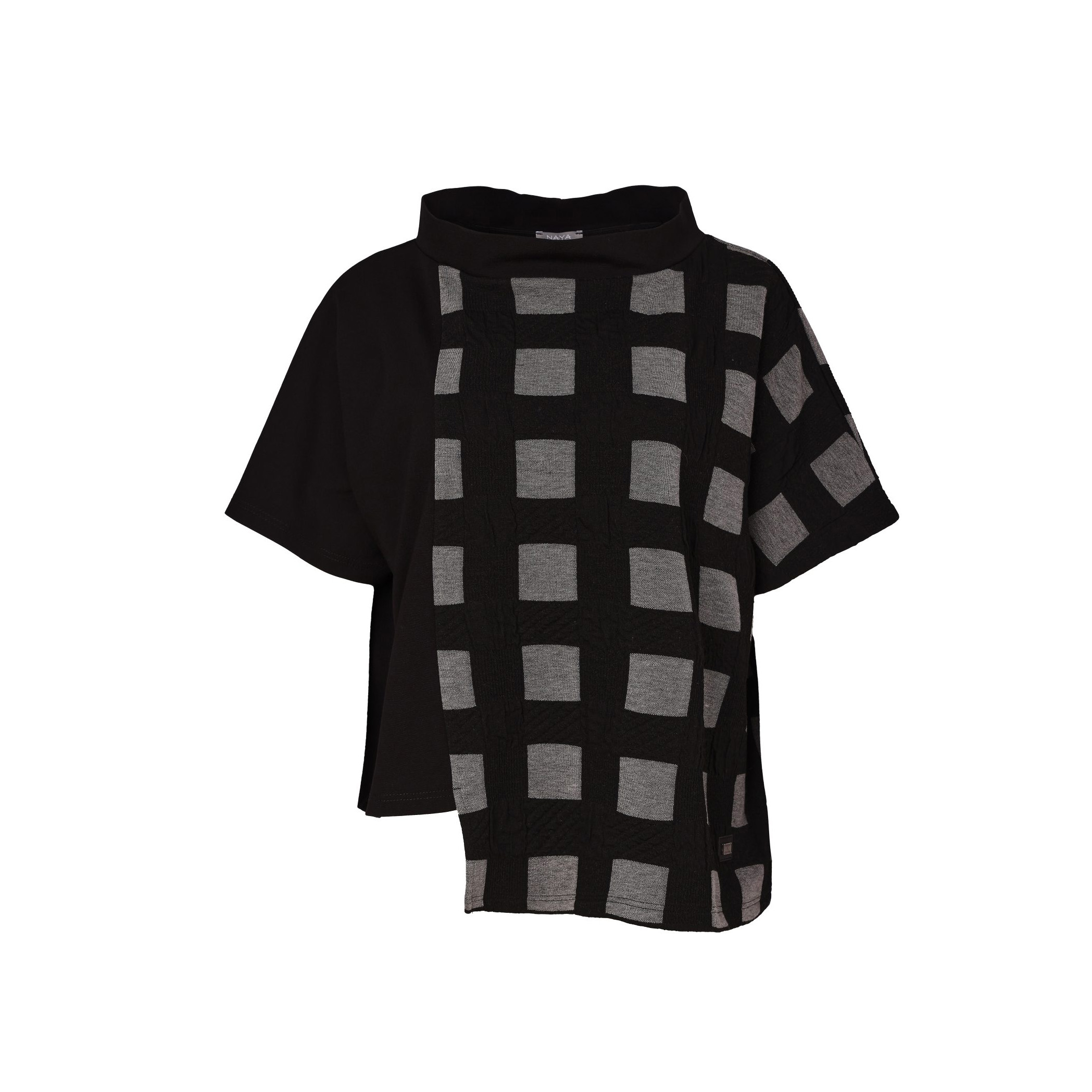 Naya Box Check High Neck Top