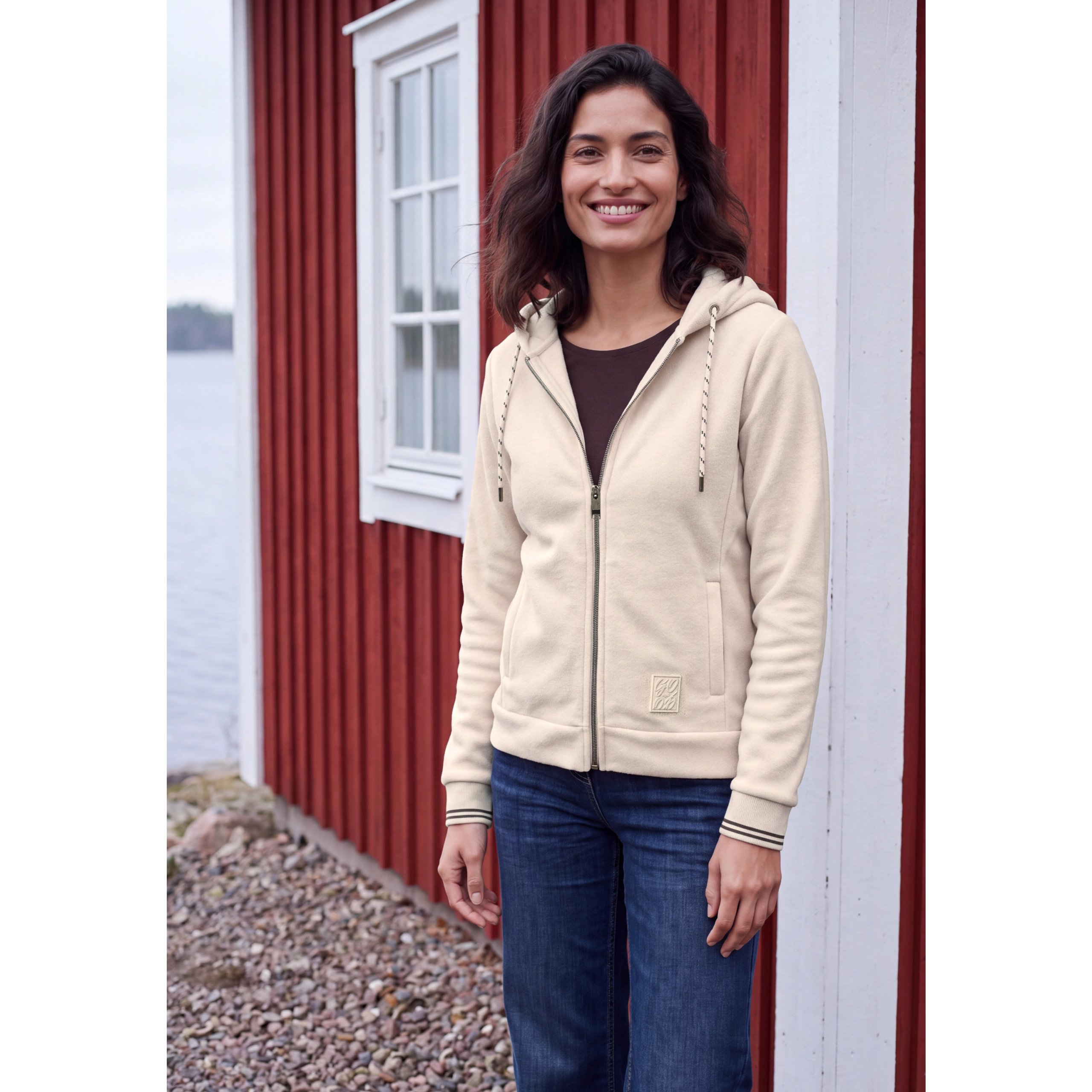 Cecil Cashmere Beige Fleece Hoody