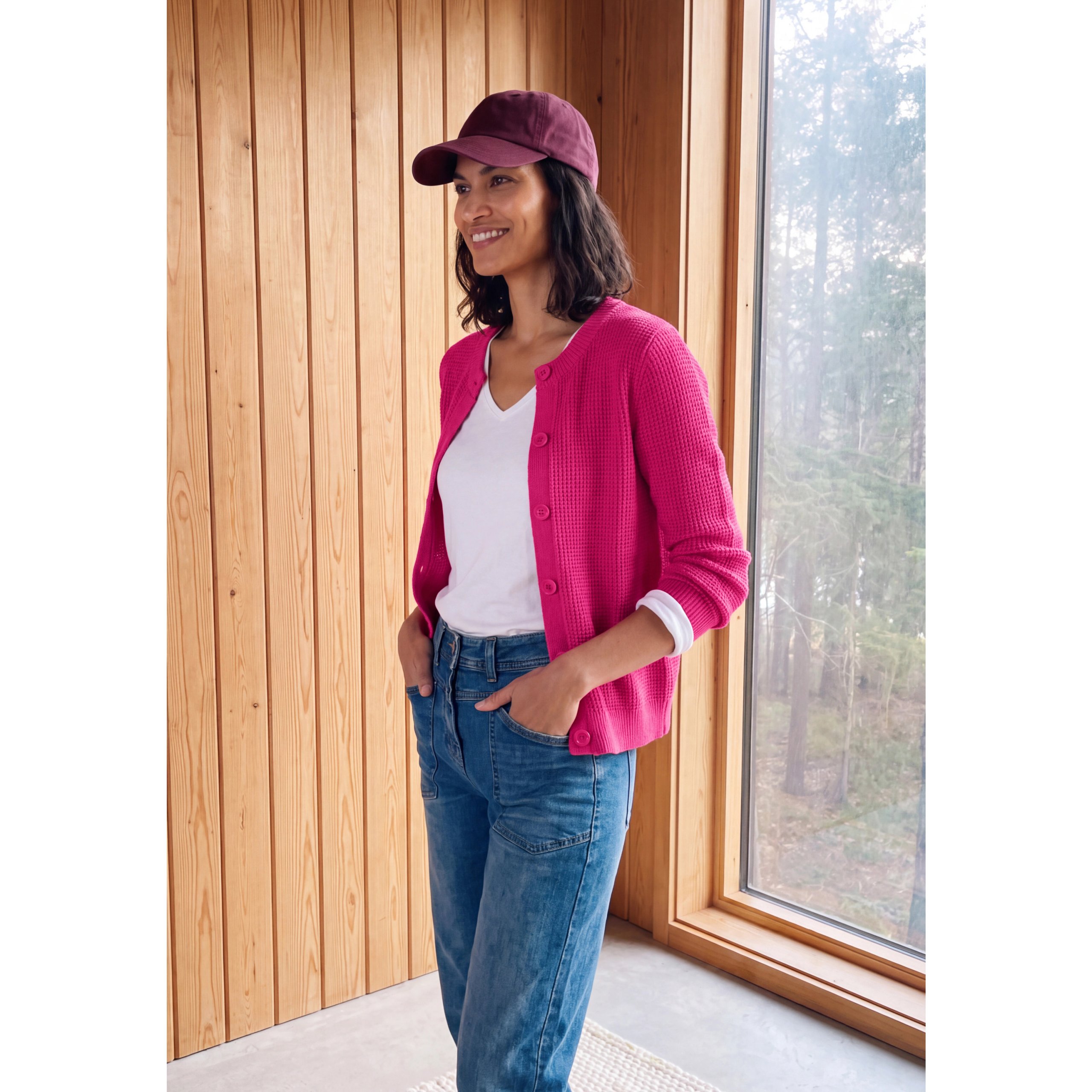 Cecil Cardigan With Round Neck And Button Placket