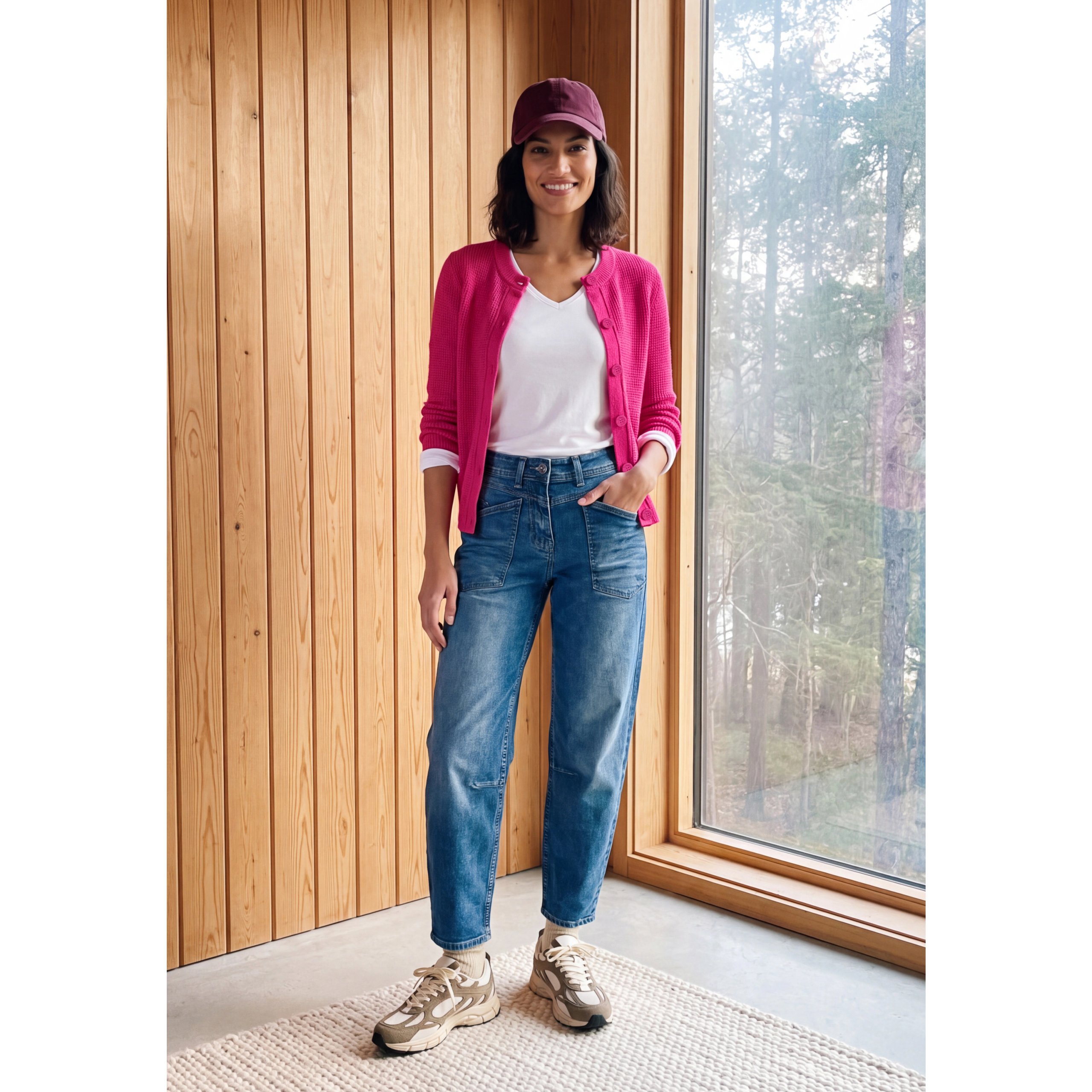 Cecil cardigan with round neck and button placket - Image 3